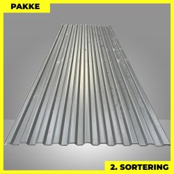 Trapezplade MTP 20 - 2. sortering - 5 stk. af 3000 mm - Grafitgr� - 15 m�
