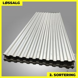 Trapezplade MTP 20 - 2. sortering - 3000 mm - Silver