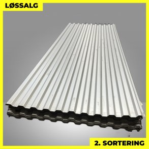 Trapezplade MTP 20 - 2. sortering - 3000 mm - Silver