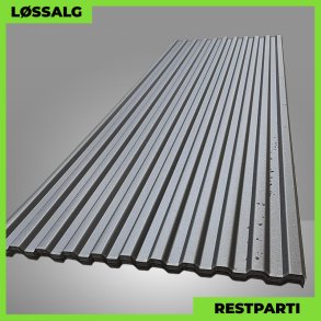 Trapezplade  MTP 20 - Restparti - 3000 mm - 0,50 mm - Mat Sort