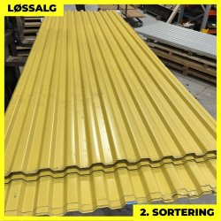 Trapezplade MTP 20 - 2. sortering - 3000 mm - Gul