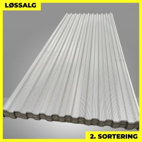 Trapezplade MTP 20 - Perforeret - 2. sortering - 3000 mm - Hvid