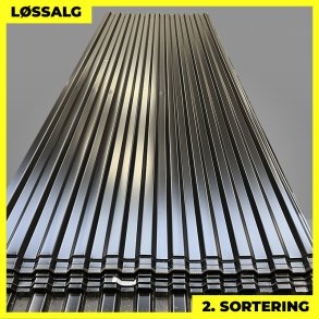 Trapezplade MTP 20 - 2. sortering - 3000 mm - Sort