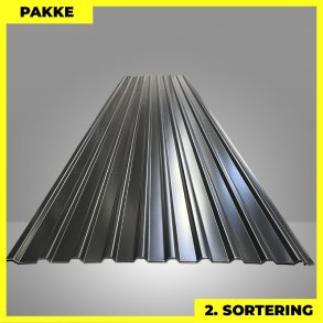 Trapezplade MTP 21 - 2. sortering - 5 stk. af 3500-5500 mm - Sort - 24,3 m�