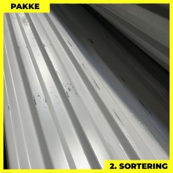 Trapezplade MTP 20 - 2. sortering - 9 stk. af 3000 mm - Hvid - 27 m�