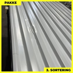 Trapezplade MTP 20 - 2. sortering - 9 stk. af 3000 mm - Hvid - 27 m�