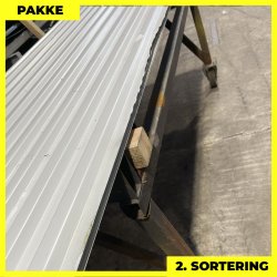 Trapezplade MTP 20 - 2. sortering - 9 stk. af 3000 mm - Hvid - 27 m�