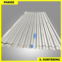 Trapezplade MTP 20 - 2. sortering - 10 stk. af ca. 3000 mm - Aluzink - 30 m�