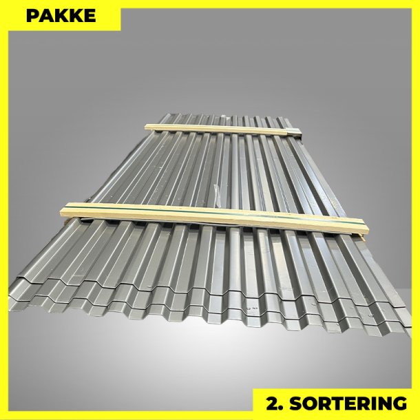 Trapezplade MTP 20 - 2. sortering - 14 stk. af 3000 mm - M�rk Silver - 42 m�