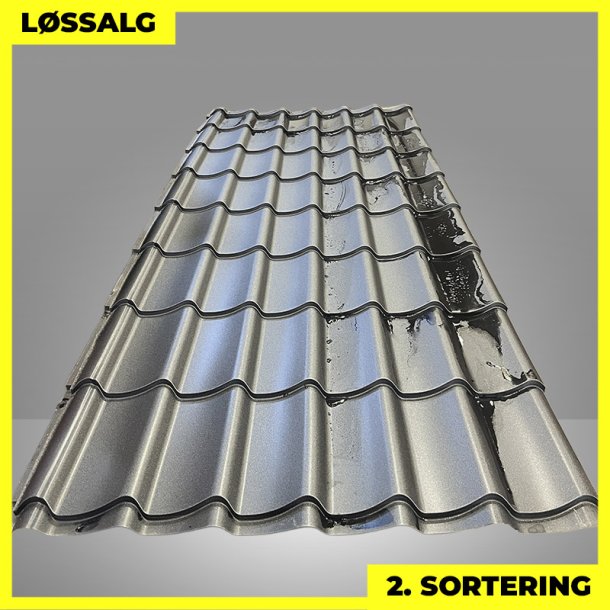 Teglstensprofil Traditionel - 2. sortering - 2920 mm - Mat Sort