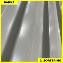 Trapezplade MTP 20 - 2. sortering - 8 stk. af ca. 3000 mm - Lysegr� - 24 m�