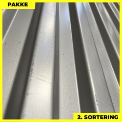 Trapezplade MTP 20 - 2. sortering - 9 stk. af 3000 mm - Silver - 27 m�