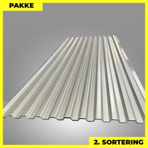 Trapezplade MTP 20 - 2. sortering - 9 stk. af 3000 mm - Silver - 27 m�