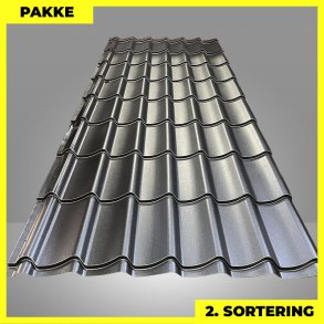 Teglstensprofil Traditionel - 2. sortering - 7 stk. af 2920 mm - Mat Sort - 22 m�