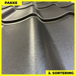 Teglstensprofil Traditionel m/ dug - 2. sortering - 17 stk. af 2920 mm - Mat Sort - 53,6 m�