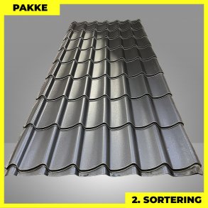 Teglstensprofil Traditionel m/ dug - 2. sortering - 17 stk. af 2920 mm - Mat Sort - 53,6 m�