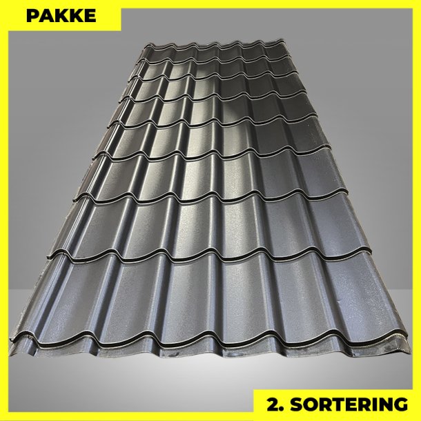 Teglstensprofil Traditionel m/ dug - 2. sortering - 17 stk. af 2920 mm - Mat Sort - 53,6 m�