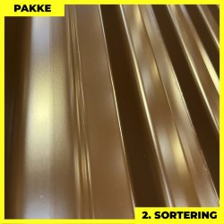 Trapezplade MTP 20 - 2. sortering - 4 stk. af 3000 mm - Brun - 12 m�