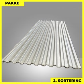 Trapezplade MTP 20 - 2. sortering - 6 stk. af 3000 mm - Aluzink - 18 m�