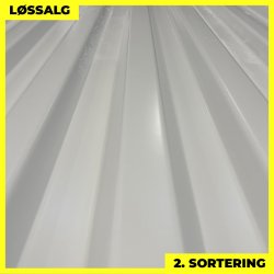 Trapezplade MTP 20 - 2. sortering - 3000 mm - Hvid