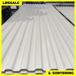 Trapezplade MTP 20 - 2. sortering - 3000 mm - Hvid