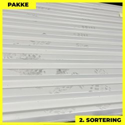 Trapezplade MTP 20 - 2. sortering - 8 stk. af 3000 mm - Hvid - 24 m�