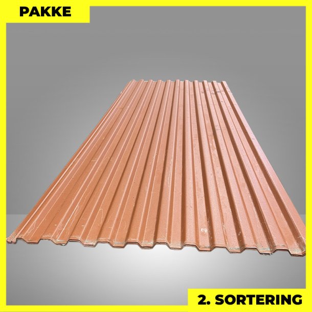 Trapezplade MTP 20 - 2. sortering - 4 stk. af 3000 mm - Perle Kobber - 12 m�
