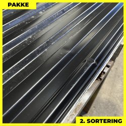 Trapezplade MTP 20 m/ dug - 2. sortering - 8 stk. af 3000 mm - Sort - 24 m�