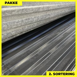 Trapezplade MTP 20 m/ dug - 2. sortering - 8 stk. af 3000 mm - Sort - 24 m�