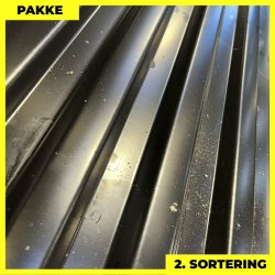 Trapezplade MTP 20 m/ dug - 2. sortering - 8 stk. af 3000 mm - Sort - 24 m�