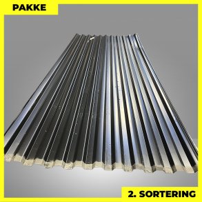 Trapezplade MTP 20 m/ dug - 2. sortering - 8 stk. af 3000 mm - Sort - 24 m�