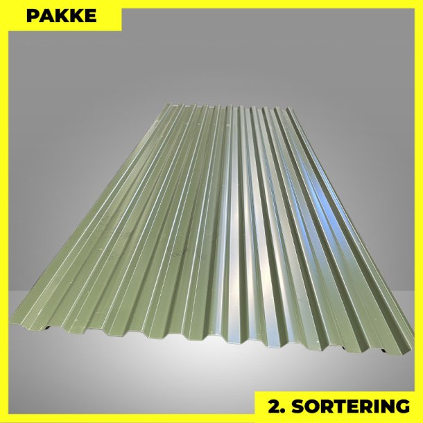 Trapezplade MTP 20 - 2. sortering - 8 stk. af 3000 mm - Olivengr�n - 24 m�