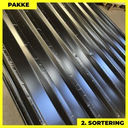 Trapezplade MTP 21 m/ dug - 2. sortering - 8 stk. af 5250 mm - Sort - 43,4 m�