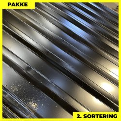 Trapezplade MTP 21 m/ dug - 2. sortering - 8 stk. af 5250 mm - Sort - 43,4 m�
