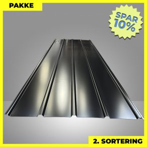 Pandeplade MTP 20/220 - 2. sortering - 4 stk. af 4000 mm - Sort - 17,2 m�