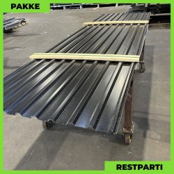 Trapezplade MTP 21 - Restparti - 6 stk. af 3750 mm - 0,4 mm - Sort - 23,2 m&sup2;