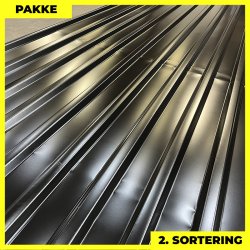 Trapezplade MTP 21 m/ dug - 2. sortering - 5 stk. af 5000 mm - Sort - 25,8 m&sup2;