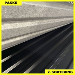 Trapezplade MTP 21 m/ dug - 2. sortering - 2 stk. af 4250 mm - Sort - 8,7 m�