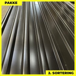 Trapezplade MTP 21 m/ dug - 2. sortering - 2 stk. af 4250 mm - Sort - 8,7 m�