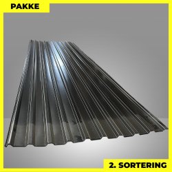 Trapezplade MTP 21 m/ dug - 2. sortering - 2 stk. af 4250 mm - Sort - 8,7 m�