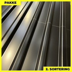 Trapezplade MTP 21 m/ dug - 2. sortering - 5 stk. af 4500 mm - Sort - 23,2 m�
