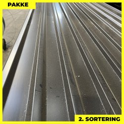 Trapezplade MTP 21 m/ dug - 2. sortering - 3 stk. af 3750 mm - Sort - 11,6 m�