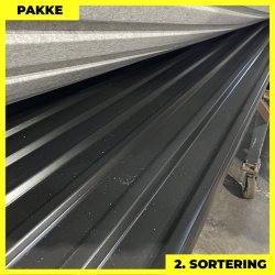 Trapezplade MTP 21 m/ dug - 2. sortering - 3 stk. af 5500 mm - Sort - 17 m�