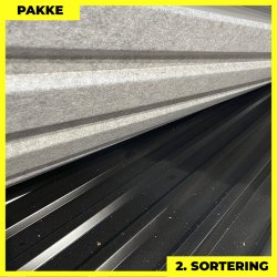 Trapezplade MTP 21 m/ dug - 2. sortering - 4 stk. af 6000 mm - Sort - 24,8 m�