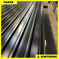 Trapezplade MTP 21 m/ dug - 2. sortering - 4 stk. af 6000 mm - Sort - 24,8 m�