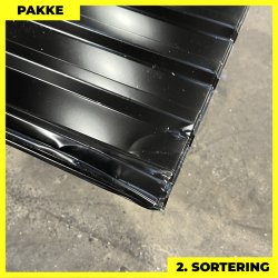 Trapezplade MTP 21 m/ dug - 2. sortering - 4 stk. af 6000 mm - Sort - 24,8 m�
