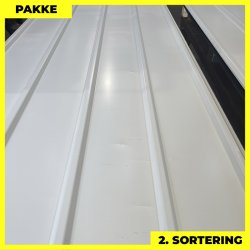 Pandeplade MTP 20/220 - 2. sortering - 8 stk. af 3000 mm - Hvid - 25,9 m�