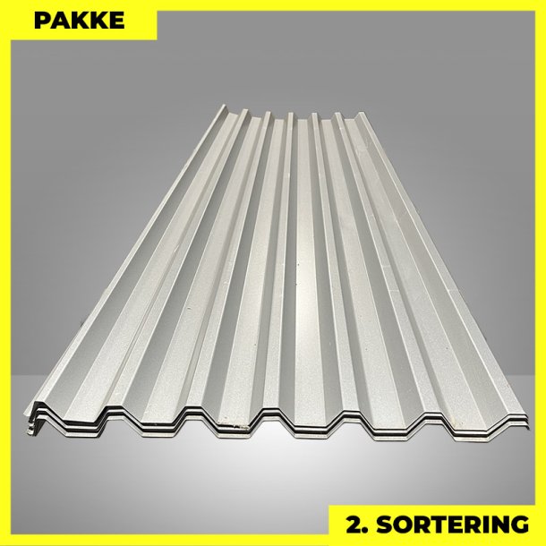 Trapezplade MTP 45 - 2. sortering - 19 stk. af 3000 mm - Silver - 51,3 m�
