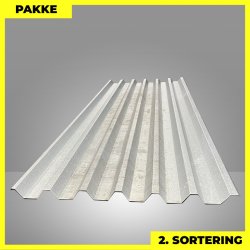 Trapezplade MTP 45 m/ dug - 2. sortering - 11 stk. af 3000 mm - Aluzink - 29,7 m�