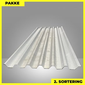 Trapezplade MTP 45 m/ dug - 2. sortering - 11 stk. af 3000 mm - Aluzink - 29,7 m�